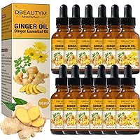 12 Pack Ginger Oil Lymphatic Drainage Massage Oil, Vitamin E Oil For Skin, Belly Lymphatic Drainage Ginger Oil -Arnica Ginger Oil for Lymphatic Drainage,Warming Sore Muscle Massage Oil Plant Aroma Oil