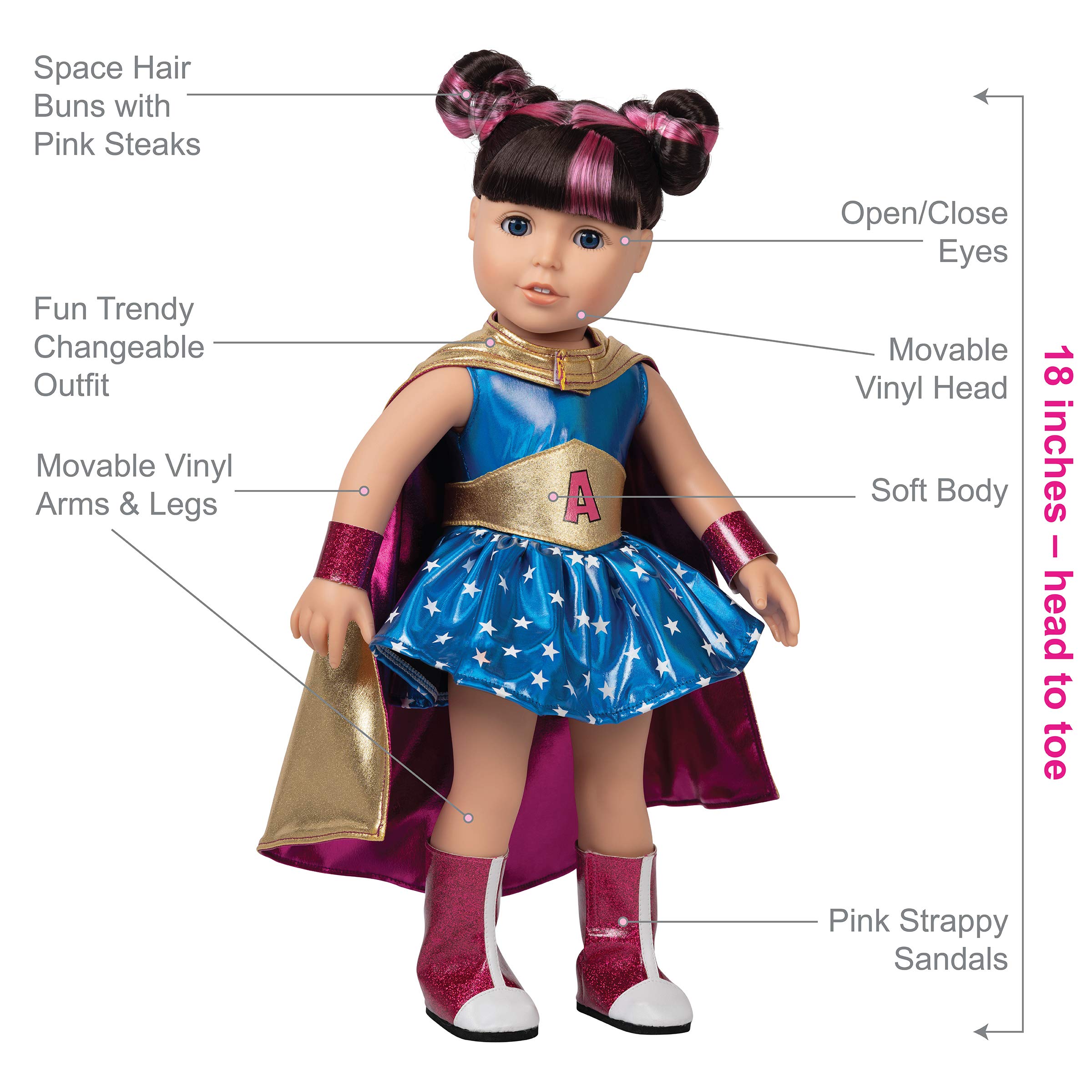 Adora 18-inch Doll, Amazing Girls Super Power Astrid (Amazon Exclusive), Limited Edition - 1500 Worldwide,