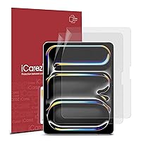 iCarez Screen Protector for Apple iPad Pro 11 inch (5th Generation 2024), Anti-Glare Matte Reduce Fingerprint Bubble Free Face ID & Apple Pencil Pro Campatible 2-Pack