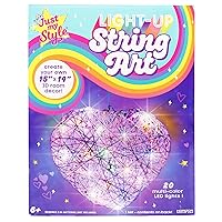Just My Style Light-Up String Art, Makes Large Light-Up Heart Lantern, 20 Multi-Colored LED Bulbs, Crafts for Girls and Boys Ages 8-12, DIY Arts and Crafts Kit for 8, 9, 10, 11, 12 Year Old Girl