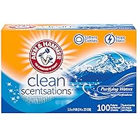 ARM & HAMMER Fabric Softener Sheets, 100 sheets, Purifying Waters