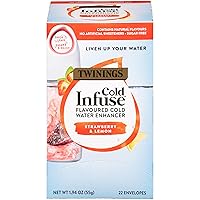 Twinings Cold Infuse Flavored Water Enhancer, Strawberry & Lemon, 22 Count (pack of 1)