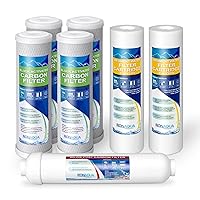 7PK Filters Premier 1-Year 5-Stage Reverse Osmosis Replacement Filter Kit 5 Micron Sediment, Activated Carbon Filter Cartridges and Inline Post Filter Well-Matched with WFPFC8002, P5, AP110