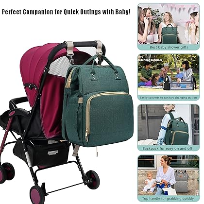 Baby Diaper Bag Backpack with Changing Station - Waterproof, Large 30L Capacity for Boy, Girl, Mom, Dad - Travel Baby Bag with Stroller Straps, Insulated Pockets - 16.5x9.4x14