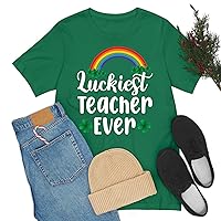Luckiest Teacher Ever St Patricks Day Gift T-Shirt School T-Shirt