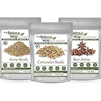 The Spice Way Coriander Seeds 5 oz, Star Anise 3 oz and Anise Seeds 4 oz