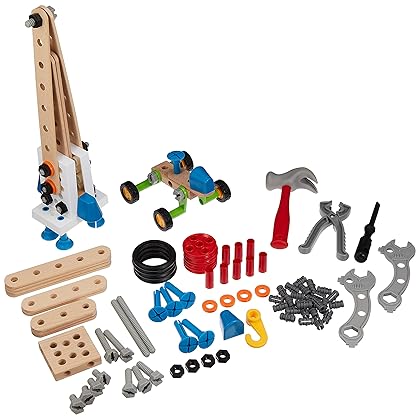 Brio Builder 34587 - Builder Construction Set - 136-Piece Construction Set STEM Toy with Wood and Plastic Pieces for Kids Age 3 and Up