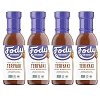 Fody Foods Vegan Teriyaki Sauce Marinade Pack | Sesame Tamari | Low FODMAP Certified | Gut Friendly No Onion No Garlic No MSG | IBS Friendly | Gluten Free Lactose Free | 4 Bottles, 8 Ounce