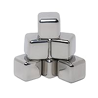 Mammoth Ice Bergs, 6 Reusable Ice Cubes made from 18/8 Kitchen Grade Stainless Steel, Reusable Ice Cubes for Drinks, Keeps Beverages Cold for 2 Hours
