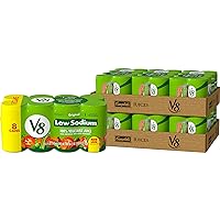 V8 Low Sodium Original 100% Vegetable Juice, Vegetable Blend with Tomato Juice, 5.5 Fl Oz - 8 Count (Pack of 6)