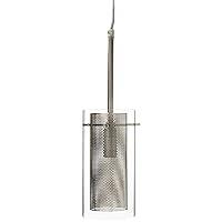 Inc Source LS-17851PS/CLR Wick 1-Lite Pendant Lamp with Outer Clear Glass, Polished Steel