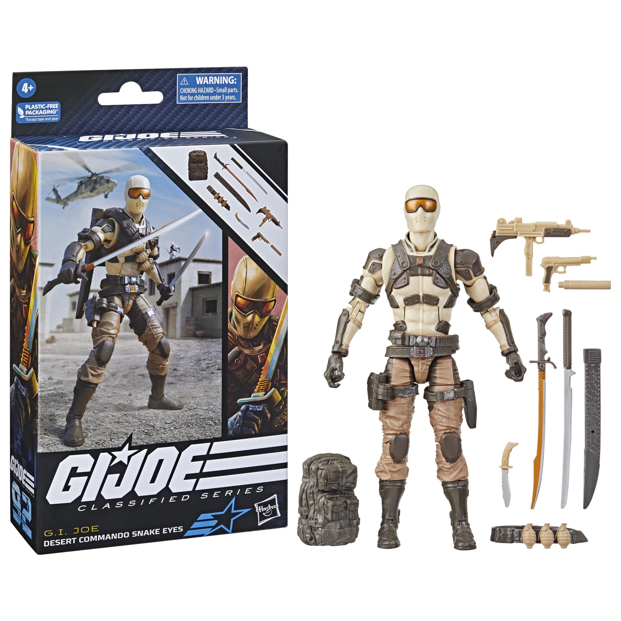 G.I. Joe Classified Series Desert Commando Snake Eyes, Collectible G.I. Joe Action Figures, 92, 6-Inch Action Figures for Boys & Girls, with 9 Accessories