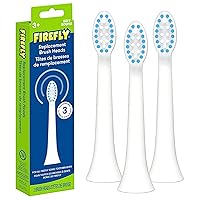 Firefly Sonic Replacement Brush Heads, Compatible with Play Action Sonic and Sonic Toothbrushes, for Ages 3+, Pack of 3, Small