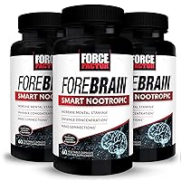 Forebrain Smart Nootropic, 3-Pack, Brain Booster, Brain Supplement for Better Concentration, Focus, Decision-Making, and Mental Energy, Powerful Ingredients That Work Fast, 180 Capsules