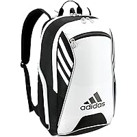 Tour Tennis Racquet Backpack, Black/White/Silver Metallic, One Size