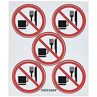 NMC ISO230AP No Eating or Drinking ISO Label with Graphic, 2
