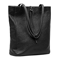 Kattee Genuine Leather Tote Bags for Women, Soft Shoulder Purses, Casual Handle Handbags Work Travel