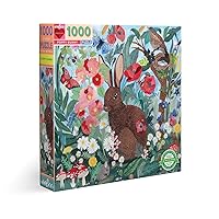 eeBoo: Piece and Love Poppy Bunny 1000-piece Square Adult Jigsaw Puzzle, Jigsaw Puzzle for Adults and Families, Includes Glossy, Sturdy Pieces and Minimal Puzzle Dust