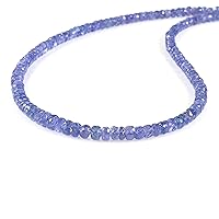 Natural Tanzanite Necklace, Sterling silver necklace, Tanzanite Gemstone Smooth Beads, Genuine Tanzanite Jewelry, Dainty Blue Necklace