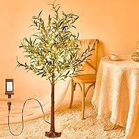 Fudios Lighted Olive Trees Artificial 4ft 160 LED Fairy Light for Decoration Inside Outside, Lit Fake Tree Electric Greenery Lights for Christmas Wedding Holiday Home Decor
