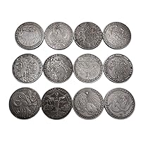 Twelve Constellations Medallions Coins Antique Embossed Cacer Coin Love Mermaid Sun God Coin Home Decoration 12 Coin Collection