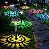 Solar Pathway Lights 8 Pack, Solar Lights Outdoor Garden Color Changing/Warm White Lights up to 13 Hrs, Bright Solar Powered Path Lights for Yard Backyard Walkway Driveway Landscape Decorative