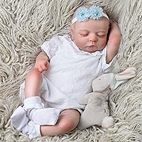 Lifelike Reborn Baby Dolls - 17-Inch Soft Cloth Body Realistic-Newborn Sleeping Baby Girl Doll with Toy Accessories Gift Set for Kids Age 3+ & Collection