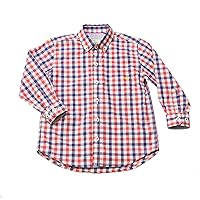 Toddler Boys' Gingham Blue Red Plaid Check Dress Shirt - 100% Pima Cotton