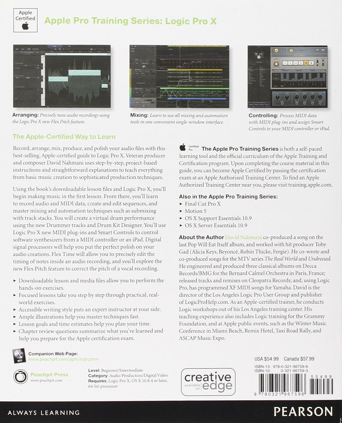 Logic Pro X: Professional Music Production (Apple Pro Training)