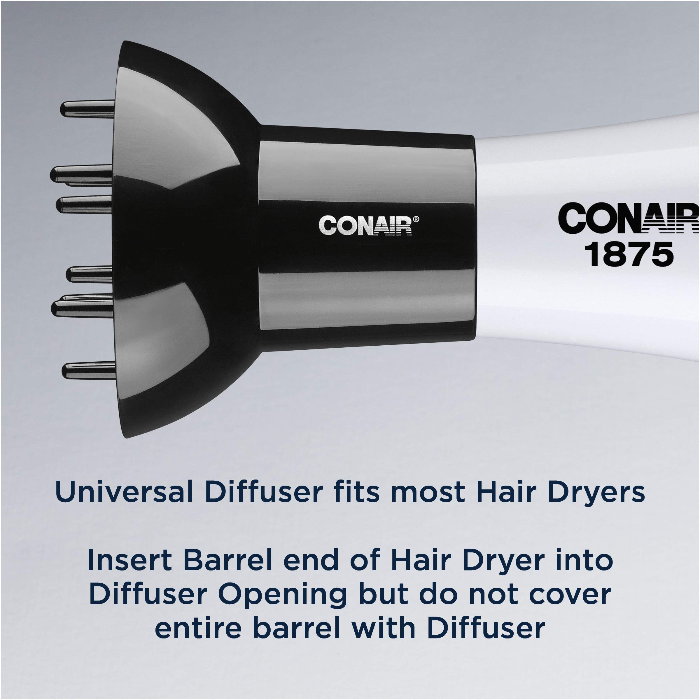 Conair Volumizing Hair Diffuser, Adjustable Hair Dryer Attachment for Frizz-Free Curls to Fit Hair Dryer Nozzles from 1.75” to 2.3”