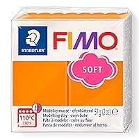 Staedtler FIMO Soft Polymer Clay - -Oven Bake Clay for Jewelry, Sculpting, Crafting, Tangerine 8020-42