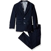 Isaac Mizrahi Boys' Textured 2pc Slim Fit Solid Suit