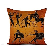 Flax Throw Pillow Cover Ancient Greece Scene Greek Mythology Centaur People Gods 18x18 Inches Pillowcase Home Decor Square Cotton Linen Pillow Case Cushion Cover