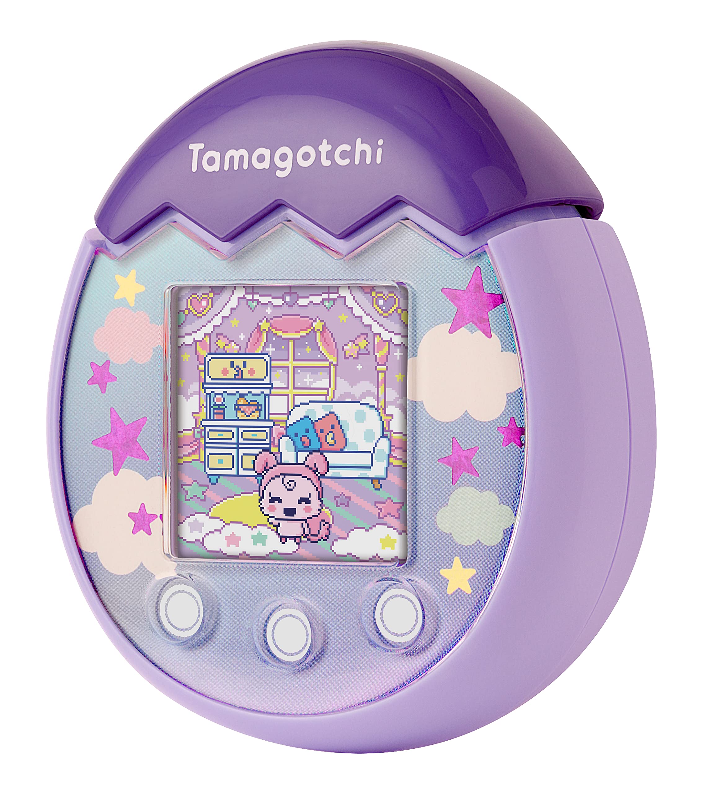TAMAGOTCHI 42902 Bandai Pix-The Next Generation of Virtual Reality Pet with Camera, Games and Collectable Characters-Sky, Purple