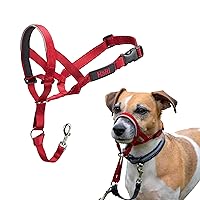 HALTI Headcollar - to Stop Your Dog Pulling on The Leash. Adjustable, Reflective and Lightweight, with Padded Nose Band. Dog Training Anti-Pull Collar for Small Dogs (Size 1, Red)