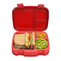 Bentgo® Fresh – Leak-Proof, Versatile 4-Compartment Bento-Style Lunch Box with Removable Divider, Portion-Controlled Meals for Teens and Adults On-The-Go – BPA-Free, Food-Safe Materials (Red)