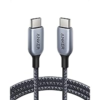 Anker 765 USB C to USB C Cable (140W 6ft Nylon), USB 2.0 Fast Charging USB C Cable for iPhone 15/15Pro/15Plus/ 15ProMax, MacBook Pro 2021, iPad Pro