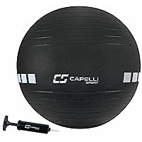 Capelli Sport Exercise Ball for Yoga, Balance Ball, Pilates, Anti Burst Slip Resistant, Quick Pump