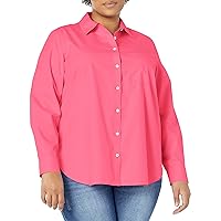 Foxcroft Women's Boyfriend Long Sleeve Solid Pinpoint Shirt