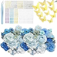 44 Pieces Graduation Cap Decorating Kit, Assorted Artificial Flowers, Rhinestones, Alphabet and Number Stickers and Butterflies for DIY Grad Cap Topper Crafts 2024 Graduation Party Supplies