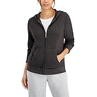 Karen Scott Zip Front Hooded Sweatshirt