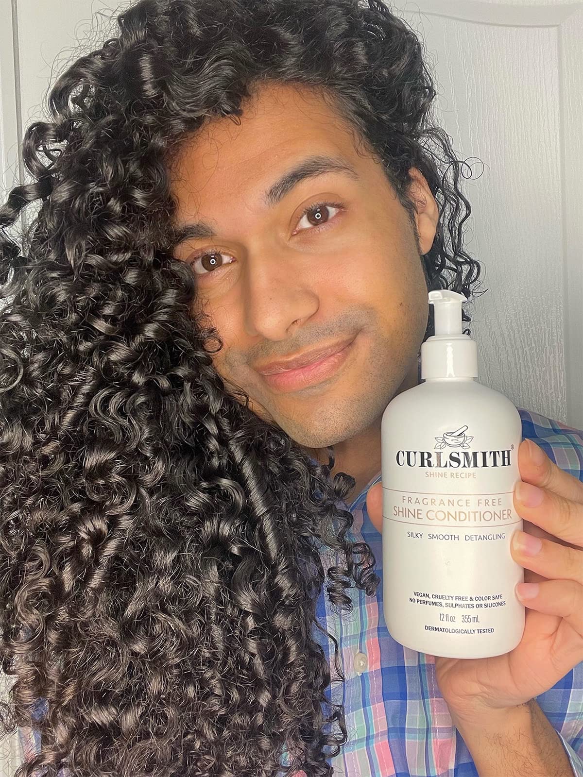 CURLSMITH - Shine Conditioner, Gentle and Moisturising, Sensitive, Fragrance Free for All Curl and Hair Types, Vegan (12 fl oz)