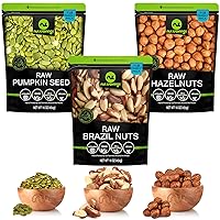 Raw Brazil Nuts + Raw Pumpkin Seeds + Raw Hazelnuts (Bundle of 3)