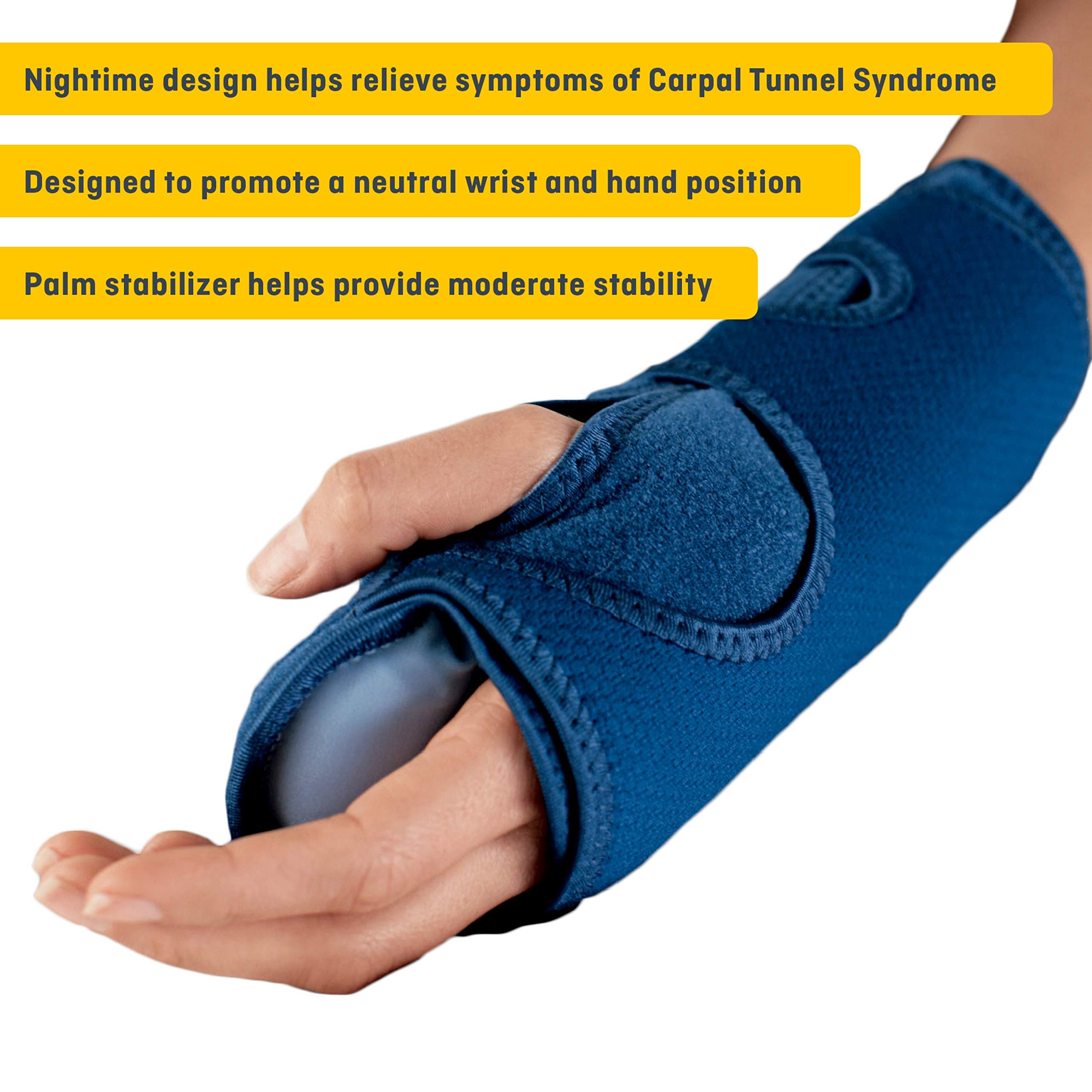 FUTURO Night Wrist Support, Helps Provide Nighttime Relief of Carpel Tunnel Symptoms, Breathable, One Size