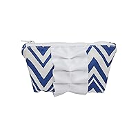 Mother's Cosmetic Bag, Royal Chevron with White Trim