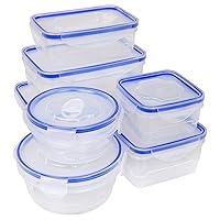 16 Piece Food Storage Container Set with Airtight, Clip-Lock Lids