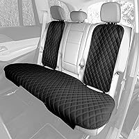 FH Group Car Seat Cushion Rear Set Black Faux Leather Automotive Seat Cushions - Universal Fit, Rear Car Seat Cushions With Non-slip Silicone Backing for SUV, Sedan, Van, Black - Rear Set