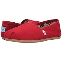 TOMS Women's Classic Canvas Slip-on,Red,10 M