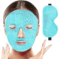 Gel Eye Mask, 2 Pack Cooling Ice Sleeping Masks for Puffy Face Eyes for Men & Women, Cold & Warm Sleep Compress for Post Surgery, Puffiness, Allergies, Sinuses & Migraines(Blue)