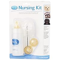 Pet-Ag Nursing Kit - 4 oz - Promotes the Natural Feeding of Liquids to Baby Animals - Each Kit Includes 4 oz. Bottle with Cap, 3 Nipples & Cleaning Brush